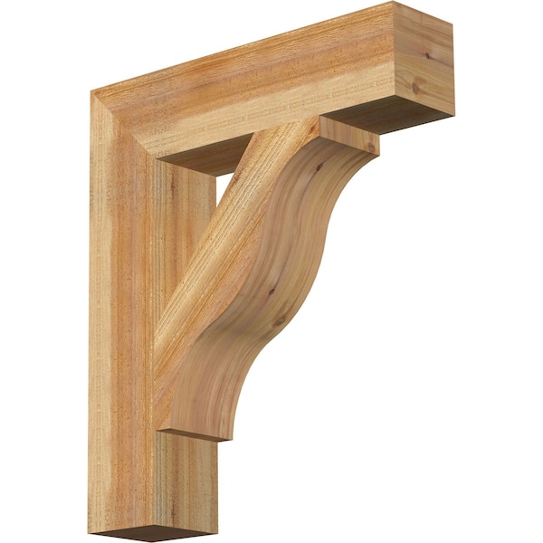 Ekena Millwork Funston Block Rough Sawn Bracket, Western Red Cedar, 6"W x 26"D x 30"H BKT06X26X30FST05RWR - main